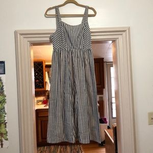 Striped midi dress with button details